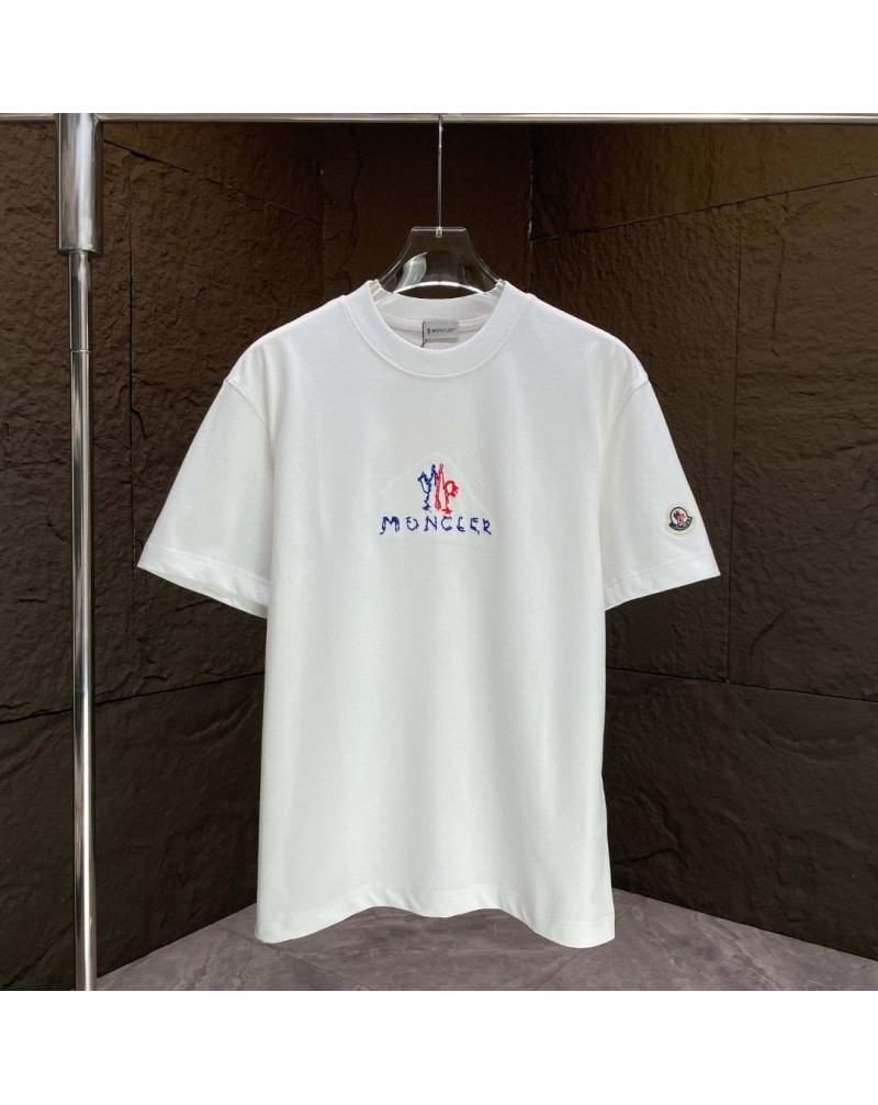 モンクレール Tシャツ短袖精緻刺繍カジュアルティシャツ男女向けコットン製簡約潮流人気