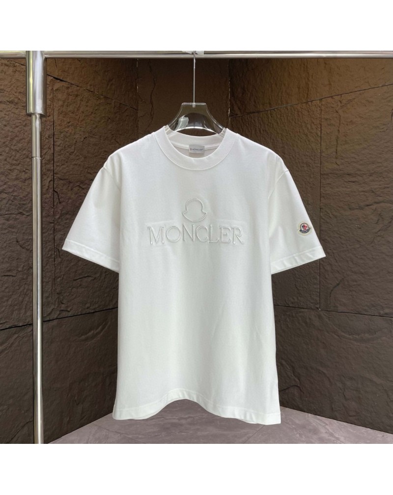 モンクレール Tシャツ 潮流短袖刺繍ロゴ男女兼用ティシャツ半袖トップス人気簡約