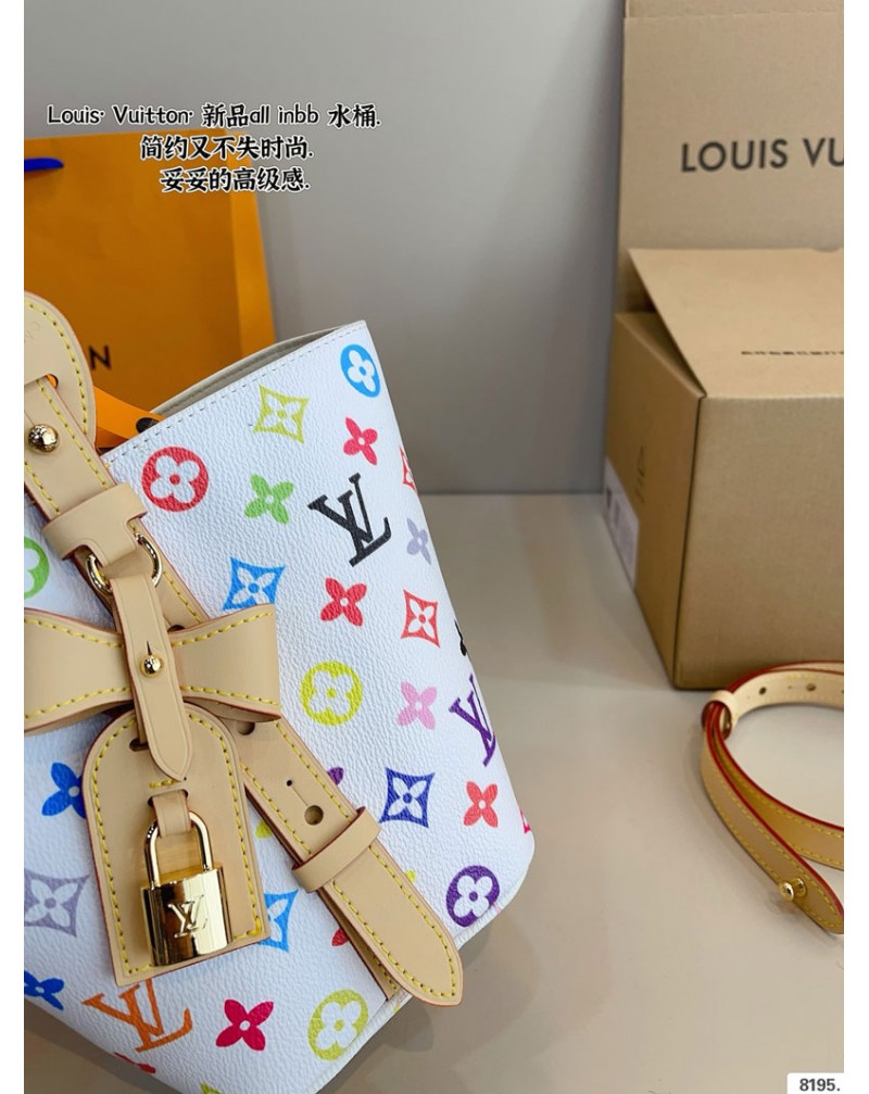 ルイヴィトン ミニバケツバッグかわいいハンドバッグポケット付きオシャレ人気高品質革製