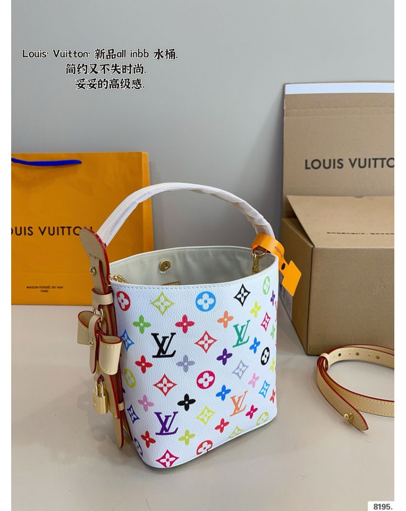 ルイヴィトン ミニバケツバッグかわいいハンドバッグポケット付きオシャレ人気高品質革製