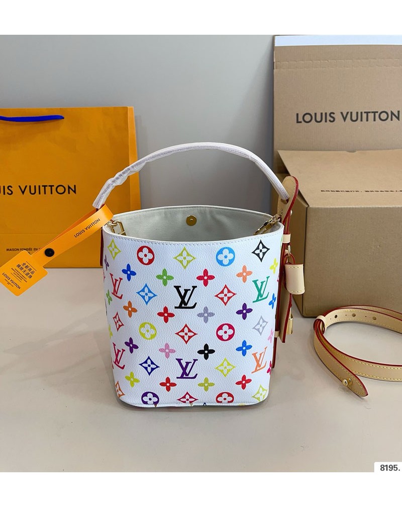 ルイヴィトン ミニバケツバッグかわいいハンドバッグポケット付きオシャレ人気高品質革製