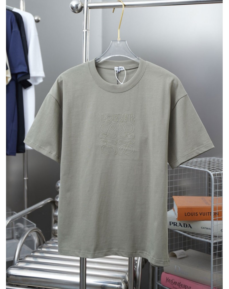 ロエベ Tシャツ短袖オシャレカジュアル精緻刺繍ティシャツ半袖高品質コットン製