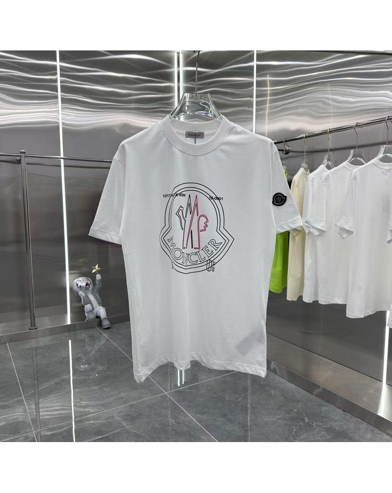 モンクレールTシャツ オシャレ潮流短 袖男女向け人気半袖トップスコットン製