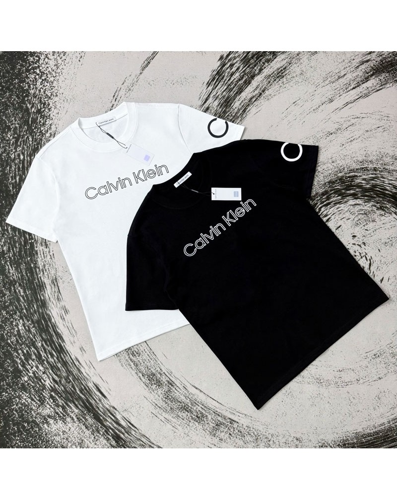 カルビン クライン Tシャツ オシャレ短袖カジュアル人気ブランド刺繍ティシャツ半袖男女向け