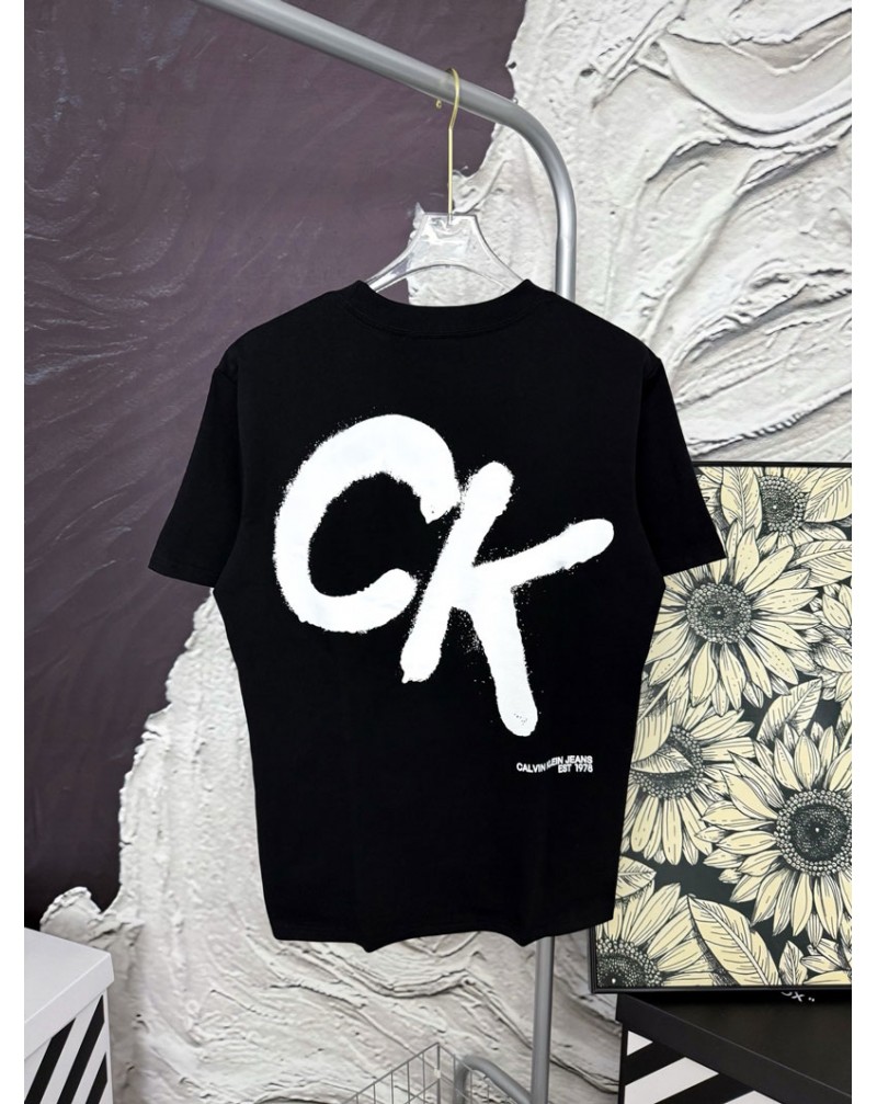 カルビン クライン tシャツ人気半袖オシャレロゴプリント付きカジュアルティシャツ短袖