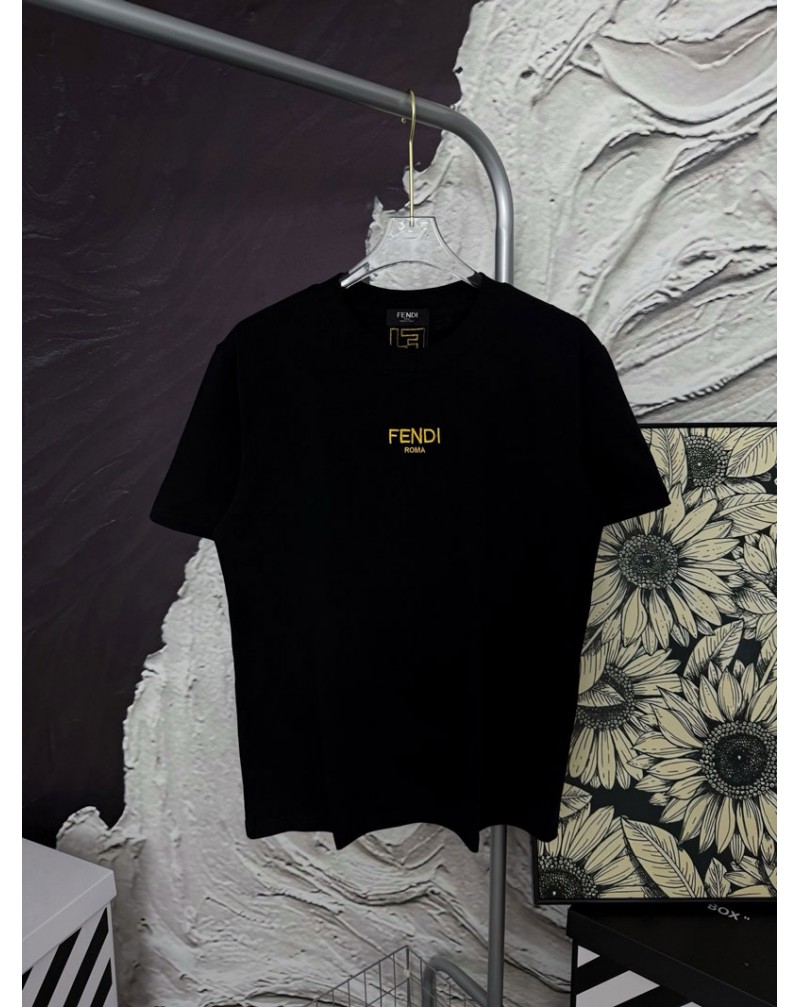 フェンデイtシャツ半袖男女向けコットン製FENDIティシャツ精緻刺繍オシャレ簡約
