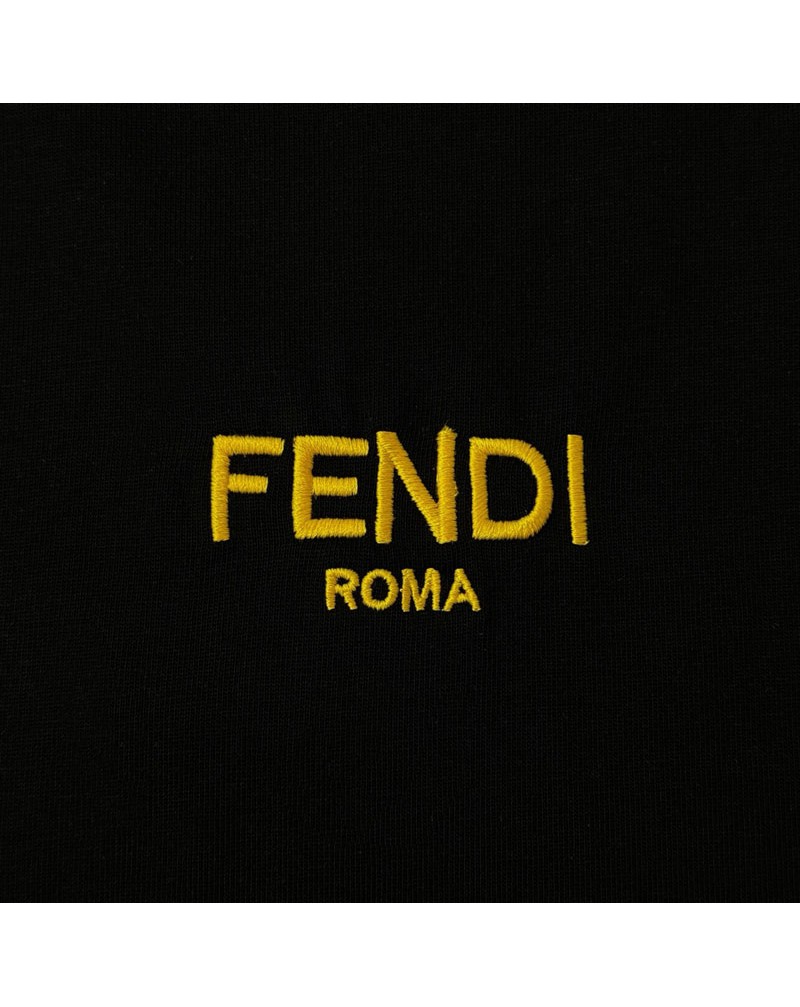 フェンデイtシャツ半袖男女向けコットン製FENDIティシャツ精緻刺繍オシャレ簡約