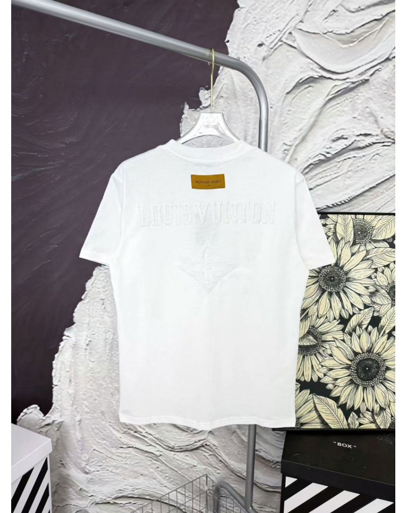 ルイヴィトン tシャツ短袖精緻刺繍ティシャツオーバサイズカジュアル潮流