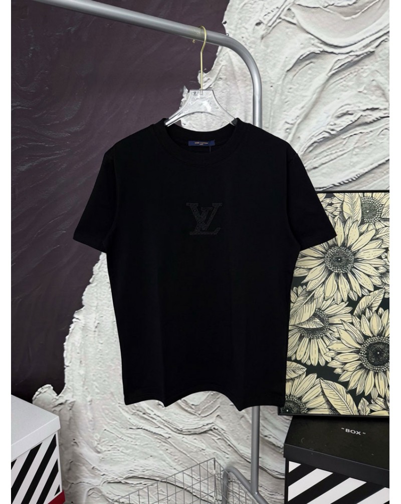 ルイヴィトン tシャツ短袖精緻刺繍ティシャツオーバサイズカジュアル潮流