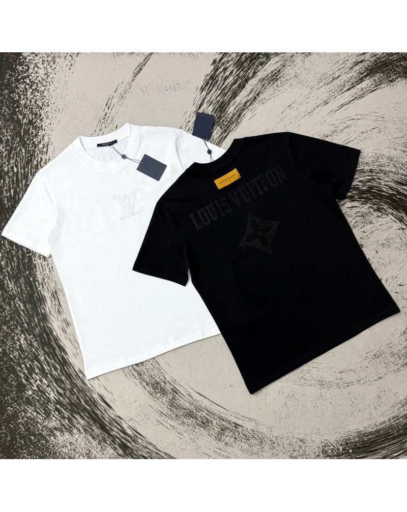 ルイヴィトン tシャツ短袖精緻刺繍ティシャツオーバサイズカジュアル潮流