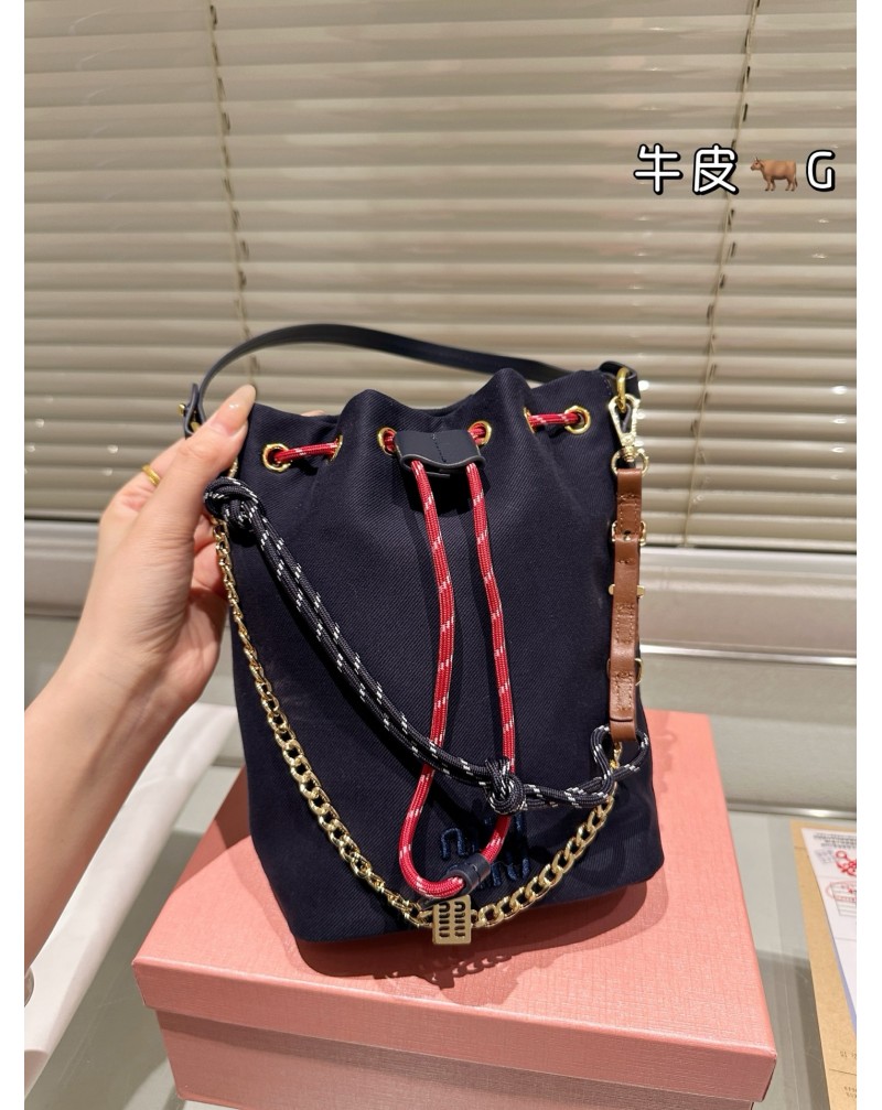 ミュウミュウ バケツバッグ可愛い オシャレブランドハンドバッグ潮流人気