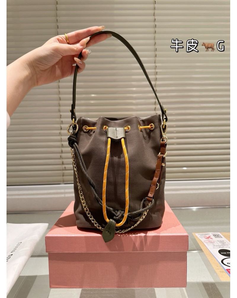 ミュウミュウ バケツバッグ可愛い オシャレブランドハンドバッグ潮流人気