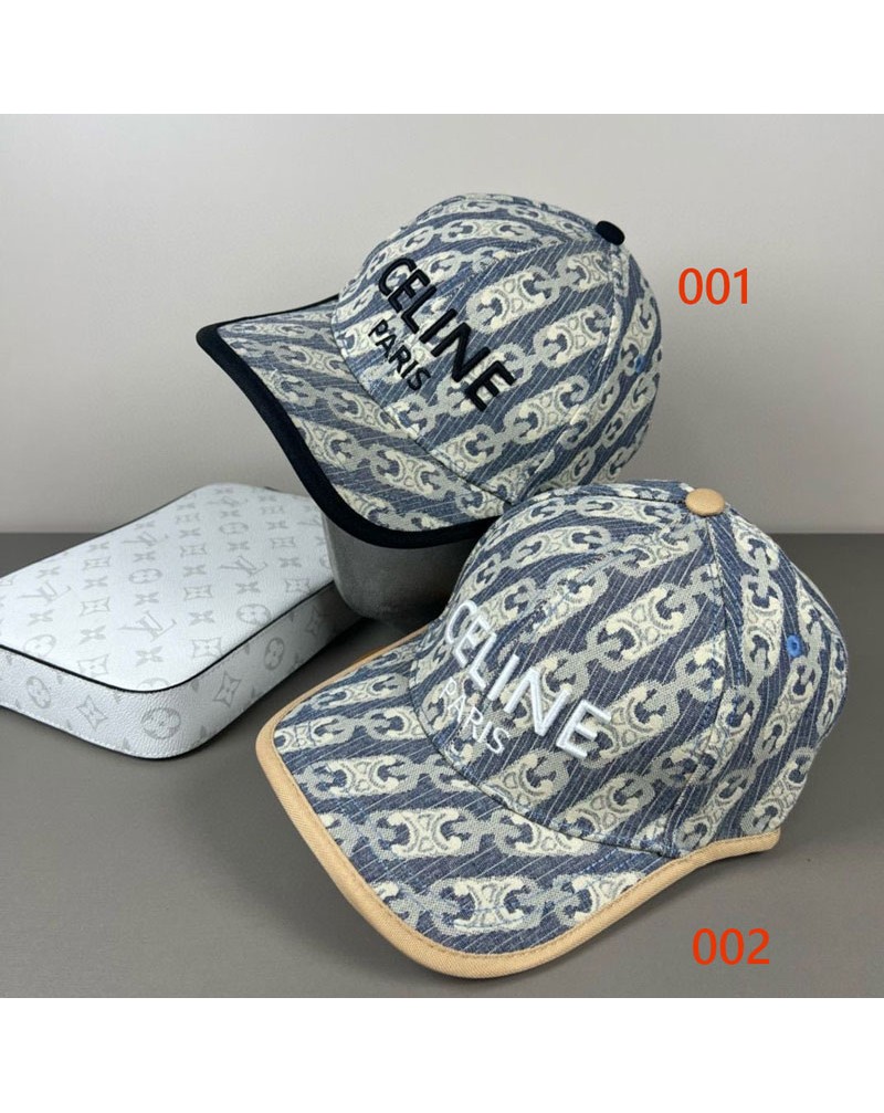セリーヌ キャップ精緻刺繍野球帽子メンズレディース兼用
