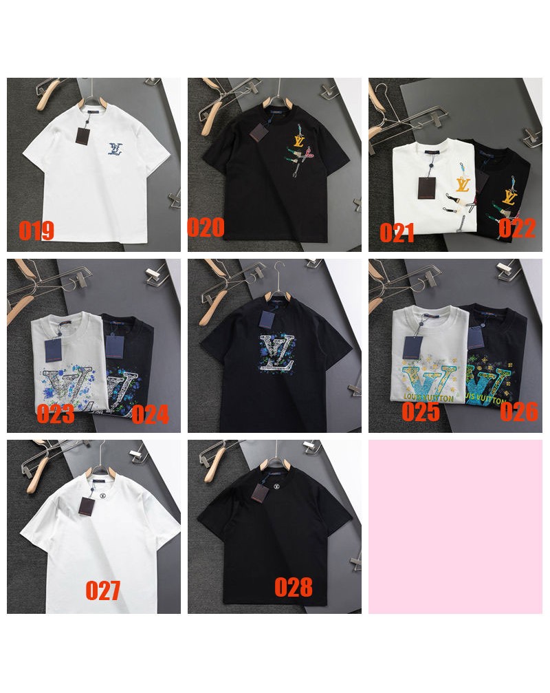 ルイヴィトン Tシャツ半袖カジュアル精緻刺繍ロゴ超人気短袖コットン製男女向け