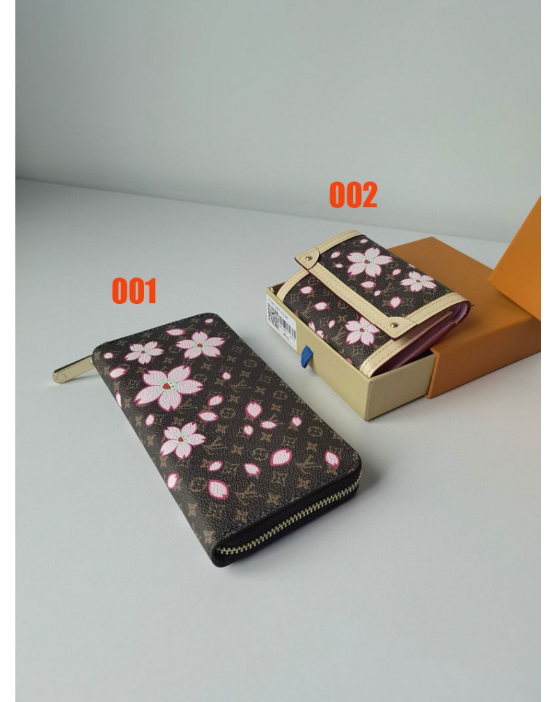 ルイヴィトン 長財布短財布綺麗桜プリント付き女性人気サイフオシャレ
