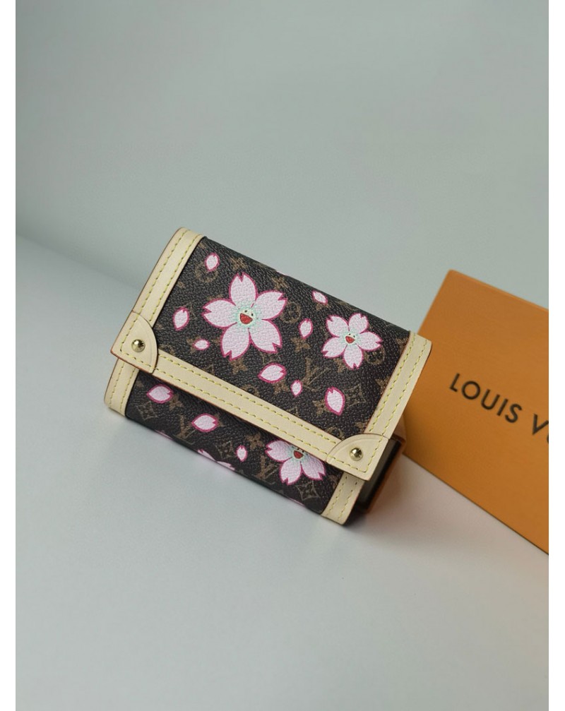 ルイヴィトン 長財布短財布綺麗桜プリント付き女性人気サイフオシャレ