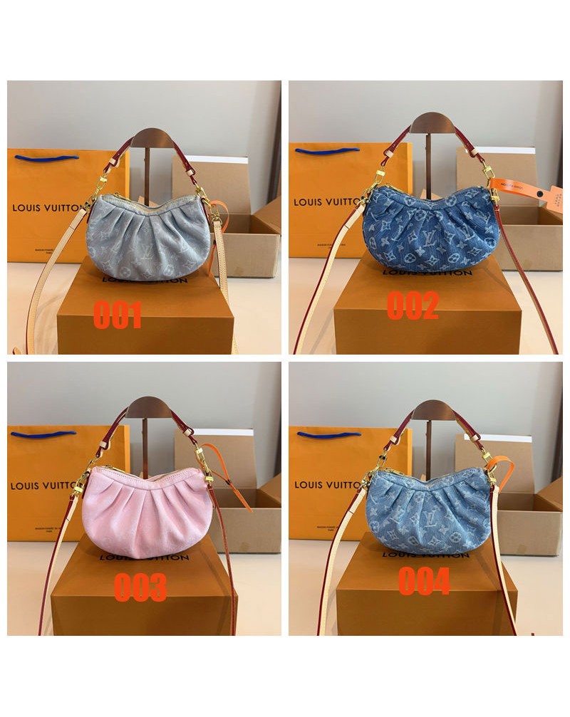 ルイヴィトン ハンドバッグ餃子型かわいいショルダーバッグオシャレデニム製潮流人気