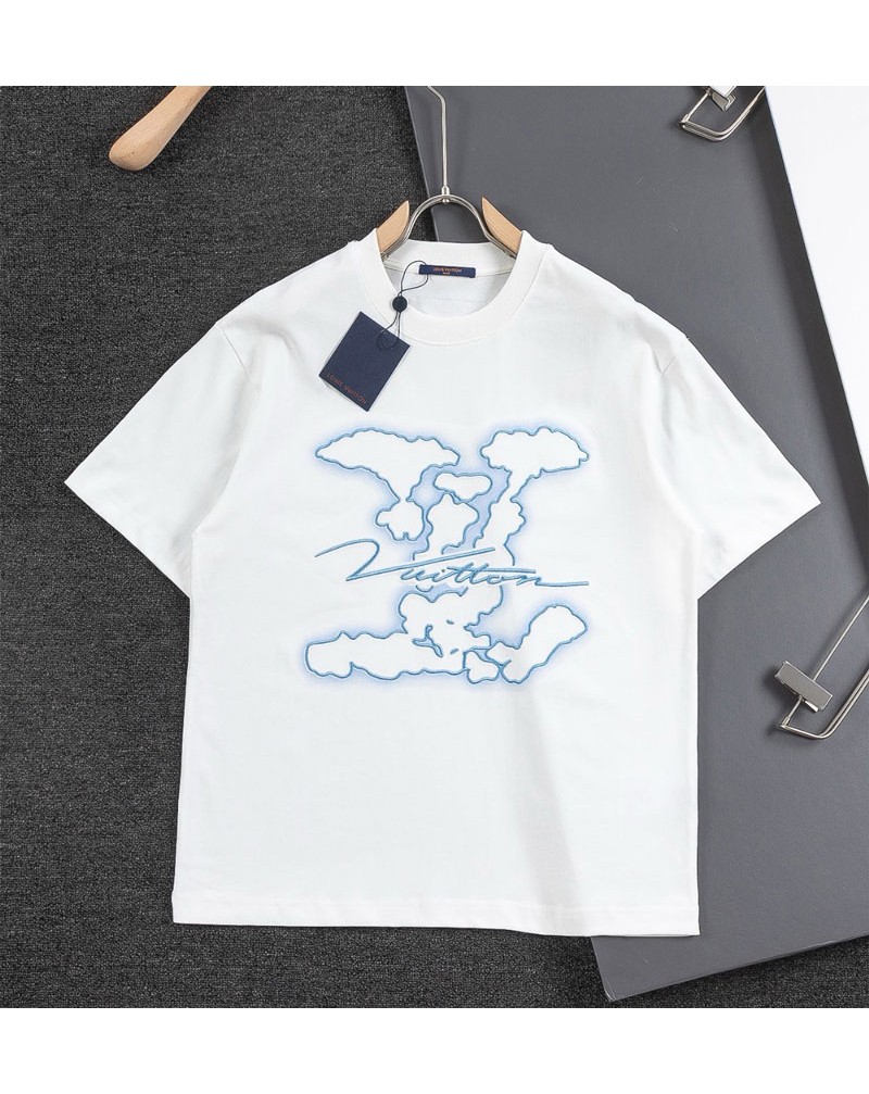 ルイヴィトン Tシャツメンズレディース向け潮流人気ティシャツ半袖コットン製肌に柔らかい
