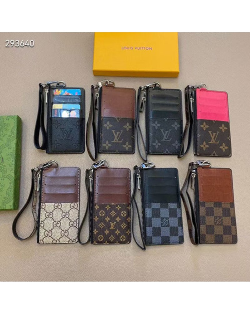 ルイヴィトン カードケースビジネス風小銭入れや名刺をICカード収納ケースストラップ付き持ち運び便利