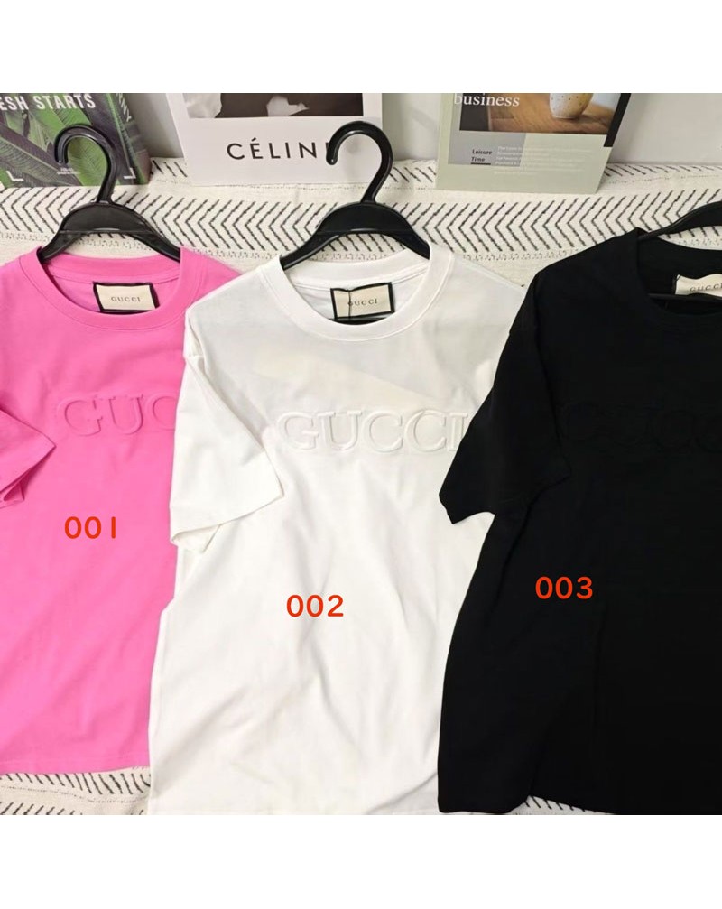 グッチ tシャツ短袖立体的押す型ロゴオシャレ