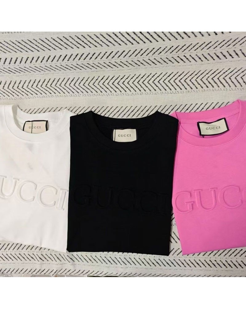 グッチ tシャツ短袖立体的押す型ロゴオシャレ