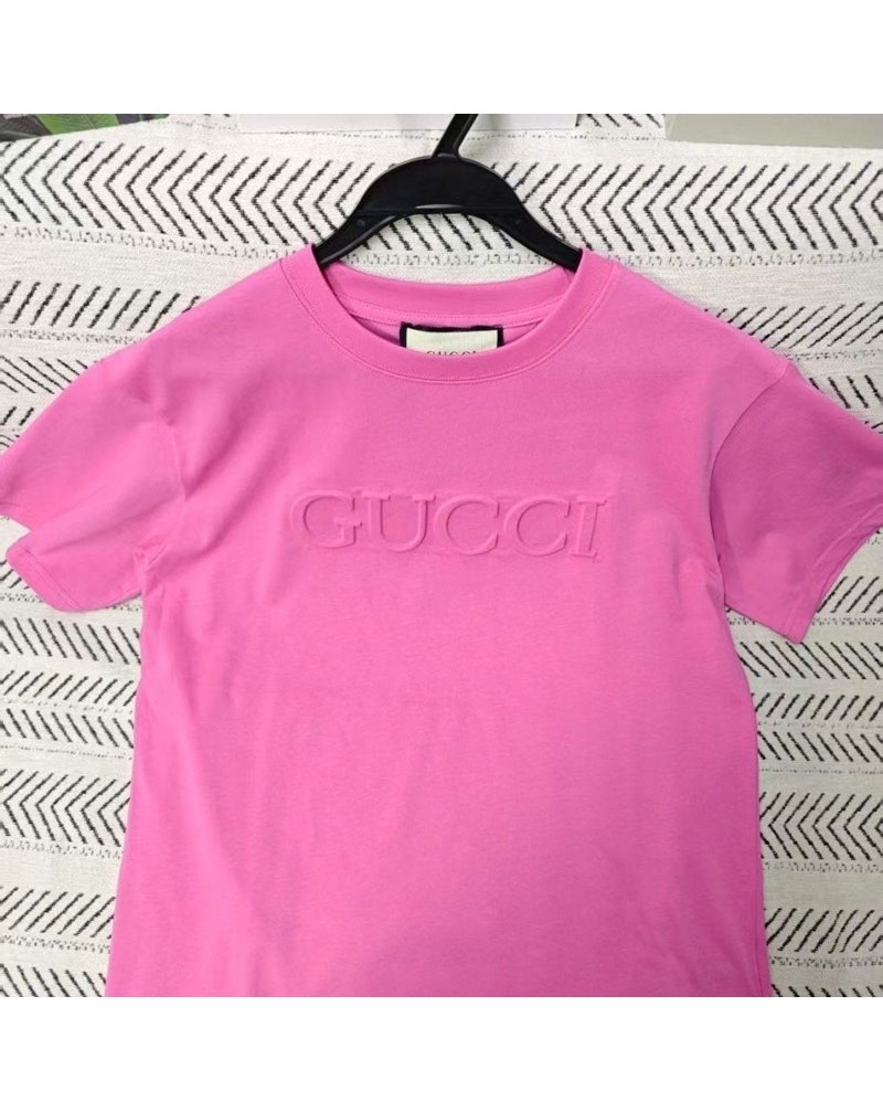 グッチ tシャツ短袖立体的押す型ロゴオシャレ