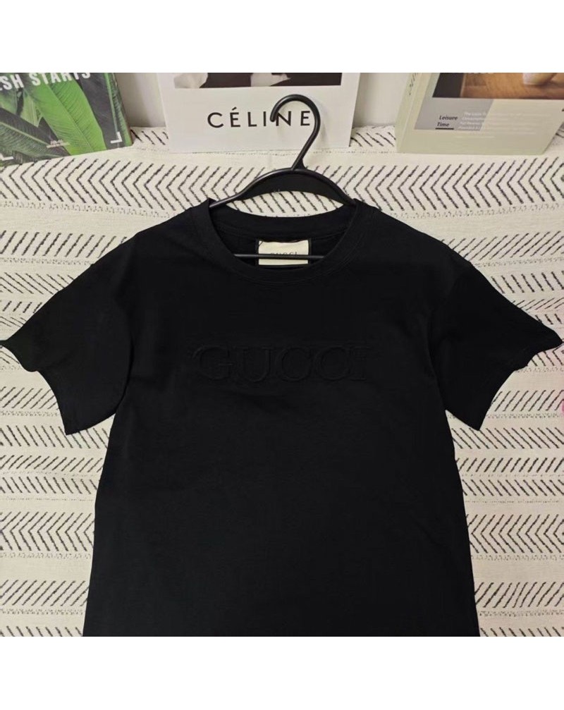 グッチ tシャツ短袖立体的押す型ロゴオシャレ