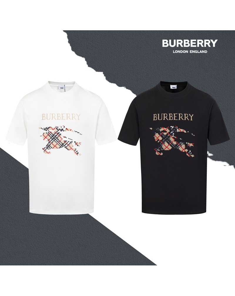バーバリー tシャツ半袖コットン製人気ブランド短袖オシャレイギリス風