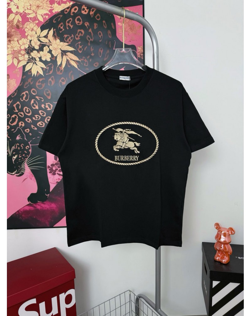 バーバリー tシャツ短袖精緻刺繍コットン製ティシャツ半袖