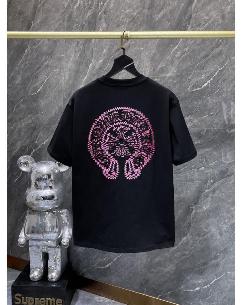 クロムハーツ tシャツオシャレ潮流個性半袖精緻刺繍ロゴ短袖メンズレディース兼用