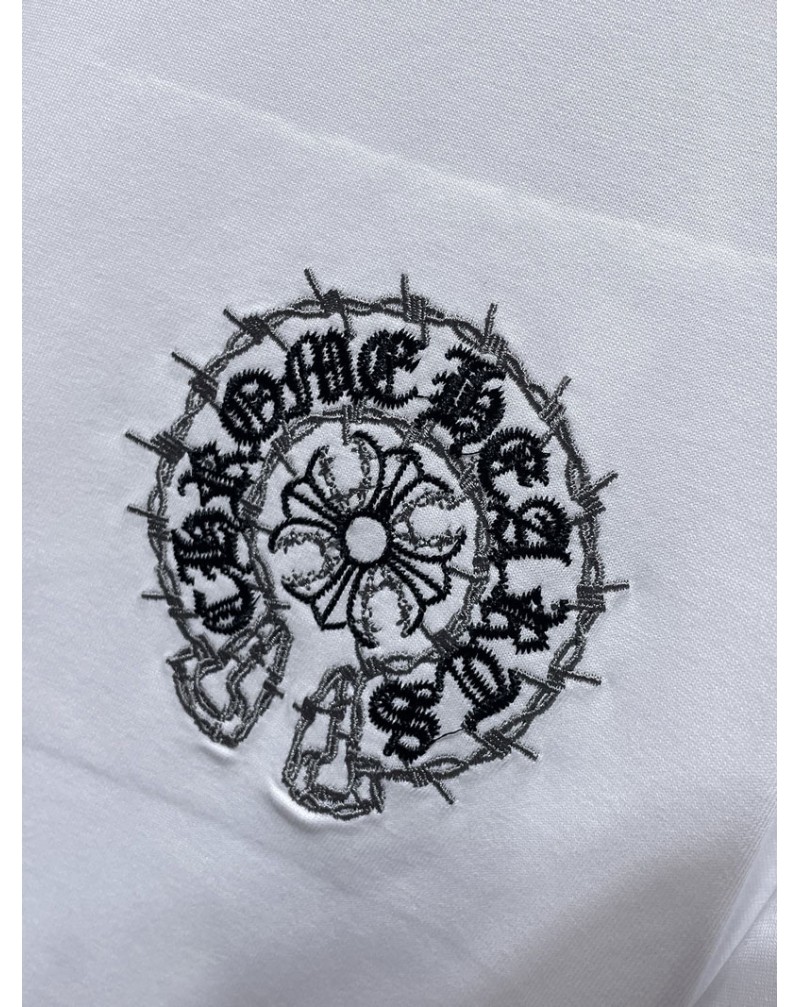 クロムハーツ tシャツ chrome hearts短袖 ペアお揃い 個性流行半袖精緻刺繍ロゴオシャレ人気