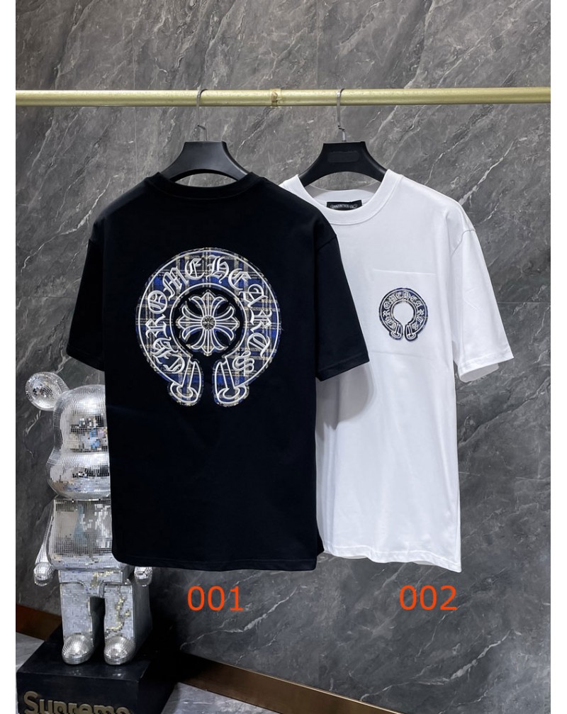 クロムハーツ tシャツ　潮流個性半袖精緻刺繍コットン製短袖ティシャツメンズレディース