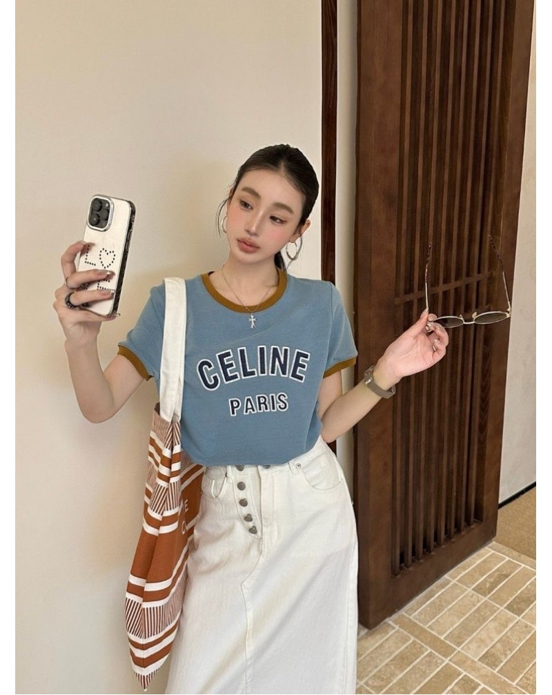 セリーヌ tシャツ混色女性人気半袖