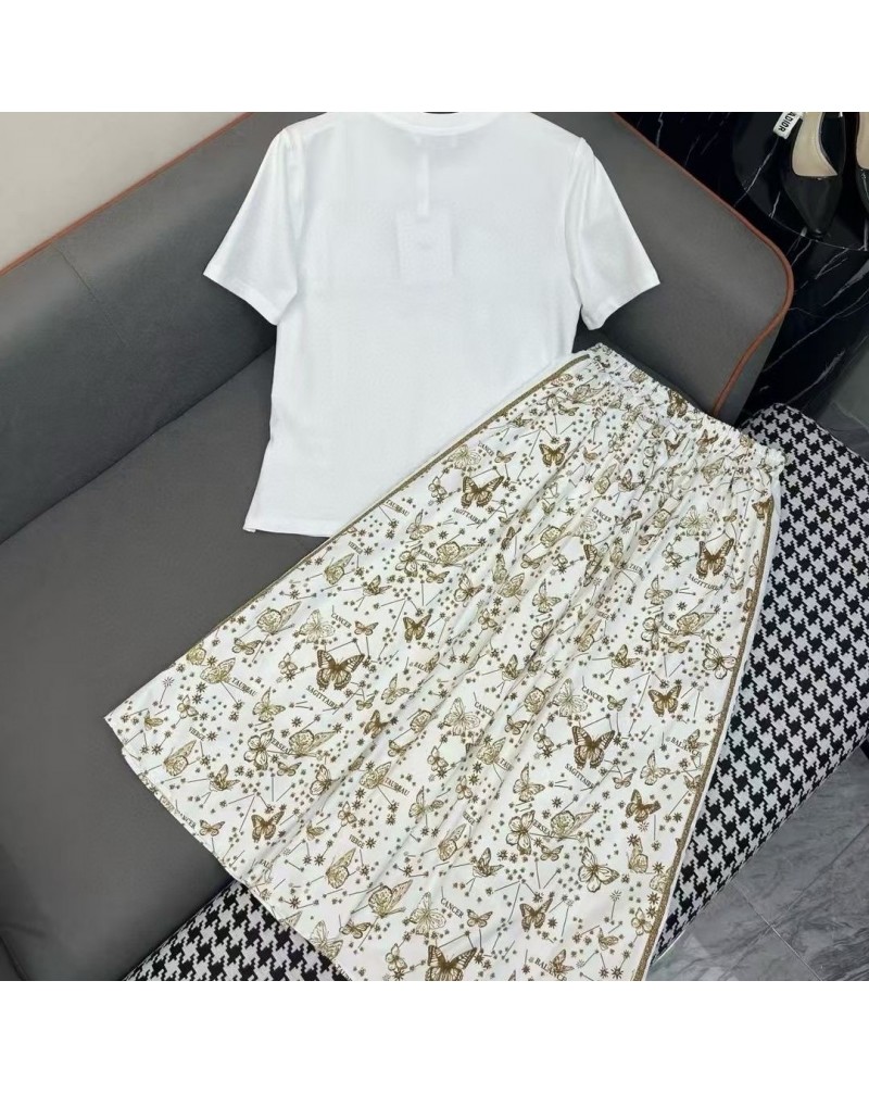 ディオール tシャツロングスカートセットオシャレスタイリッシュ女性人気