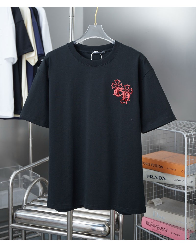 クロムハーツ Tシャツ短袖精緻刺繍ティシャツメンズレディース向け高品質半袖トップス