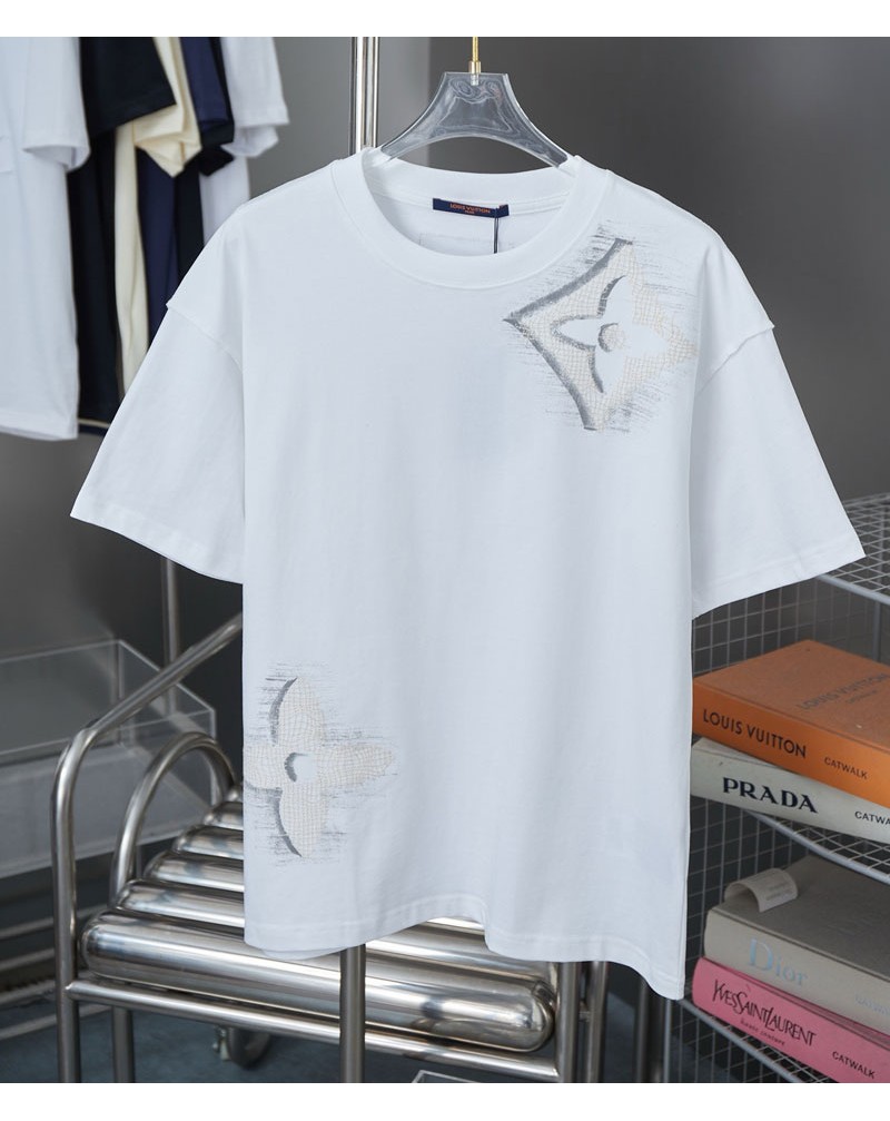 ルイヴィトン Tシャツ半袖カジュアル人気ブランドティシャツ短袖男女向け