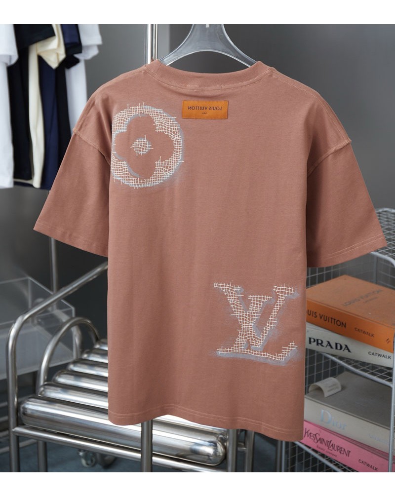ルイヴィトン Tシャツ半袖カジュアル人気ブランドティシャツ短袖男女向け