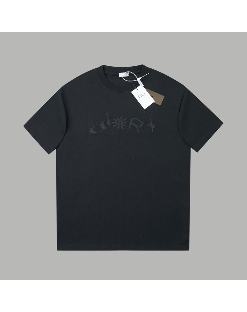 ディオール tシャツ短袖精緻刺繍ロゴペアお揃い半袖ティシャツコットン製