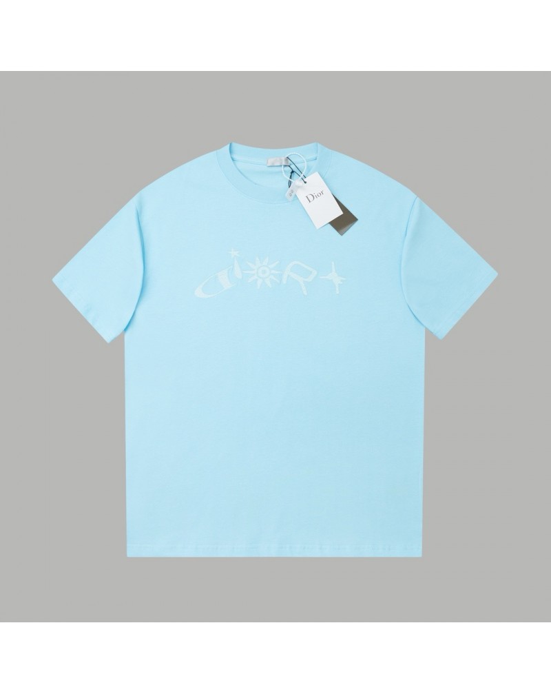 ディオール tシャツ短袖精緻刺繍ロゴペアお揃い半袖ティシャツコットン製