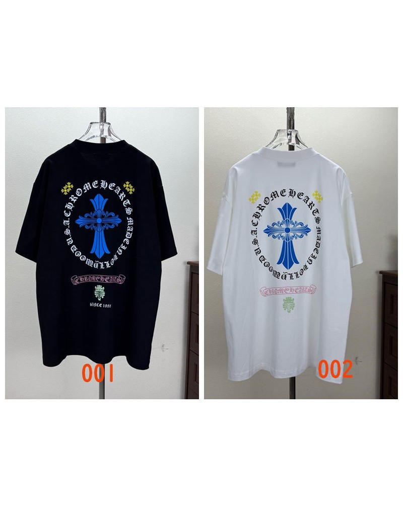 クロムハーツ tシャツ個性半袖メンズレディース兼用オシャレティシャツコットン製トップス