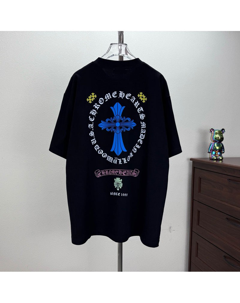 クロムハーツ tシャツ個性半袖メンズレディース兼用オシャレティシャツコットン製トップス
