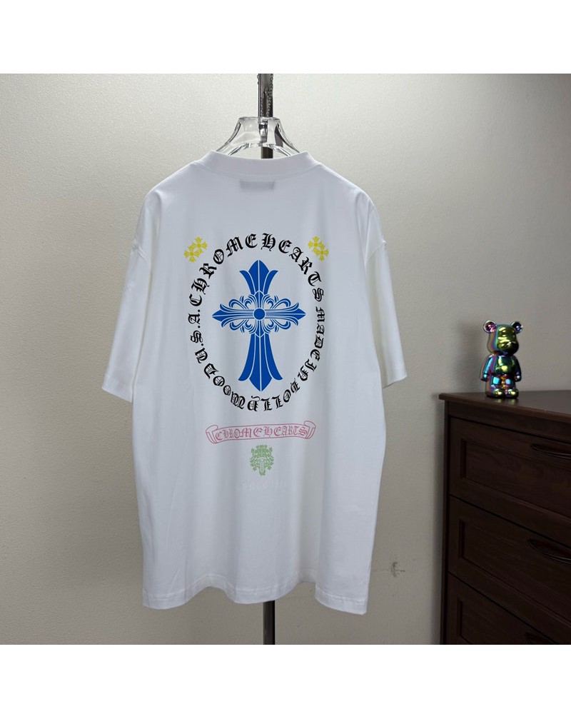 クロムハーツ tシャツ個性半袖メンズレディース兼用オシャレティシャツコットン製トップス