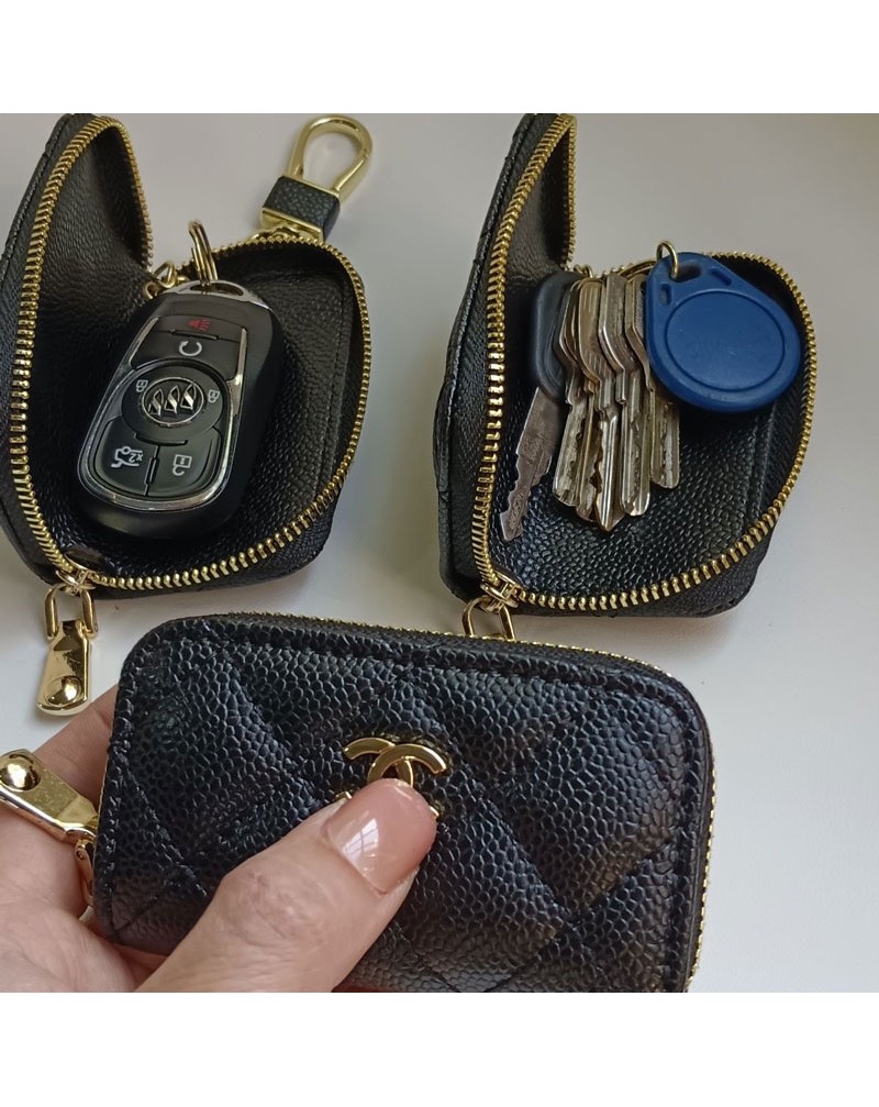 シャネル キーケース　オシャレ小香風車キーケースブランド chanel 家の鍵ケースコンパクト持ち運び便利