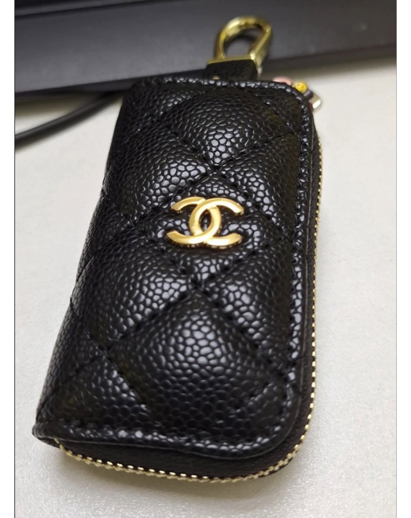 シャネル キーケース　オシャレ小香風車キーケースブランド chanel 家の鍵ケースコンパクト持ち運び便利