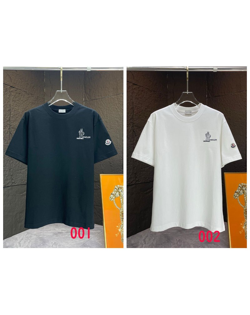 モンクレール tシャツ短袖精緻刺繍半袖コットントップスオシャレ
