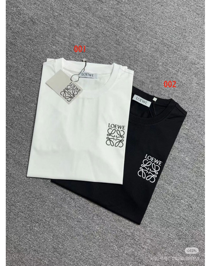 ロエベ tシャツペアお揃い オシャレ半袖精緻刺繍ティシャツコットン製トップス