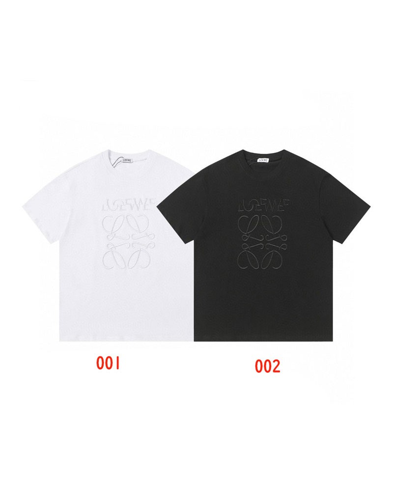 ロエベ tシャツ半袖精緻刺繍ペアお揃い短袖コットン製カジュアルおしゃれ