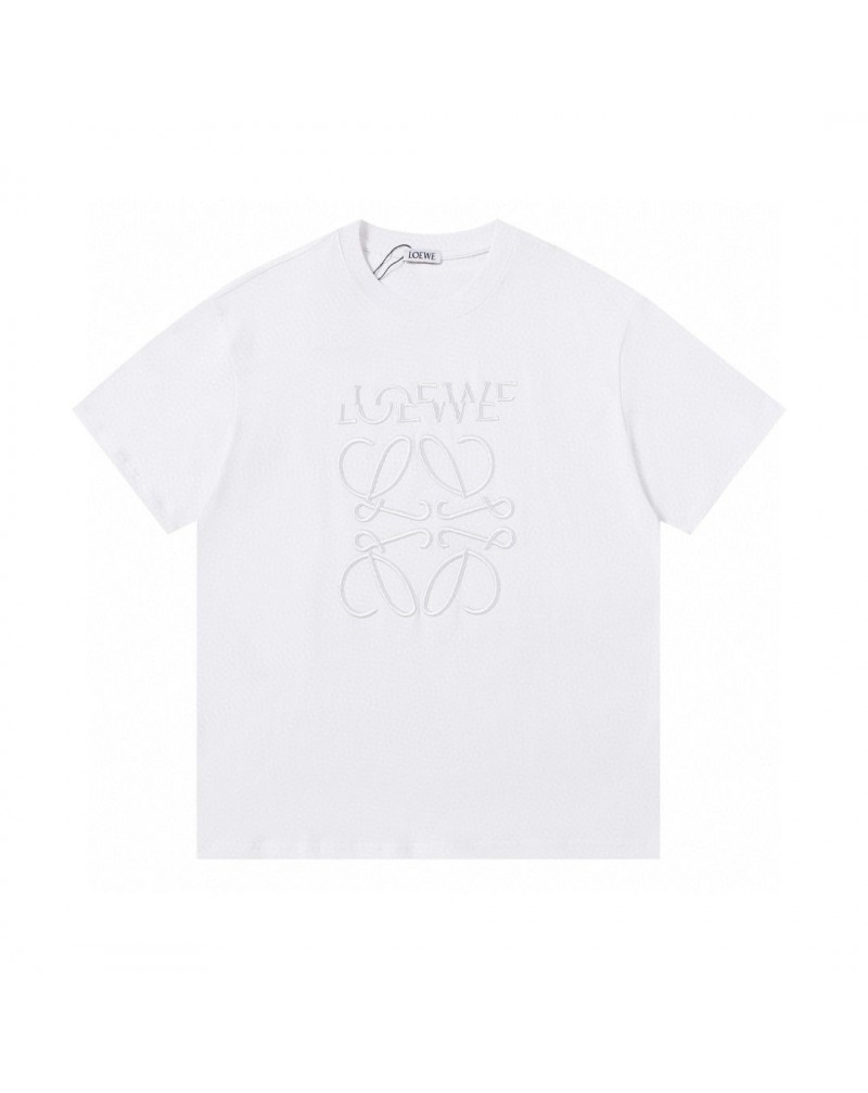 ロエベ tシャツ半袖精緻刺繍ペアお揃い短袖コットン製カジュアルおしゃれ