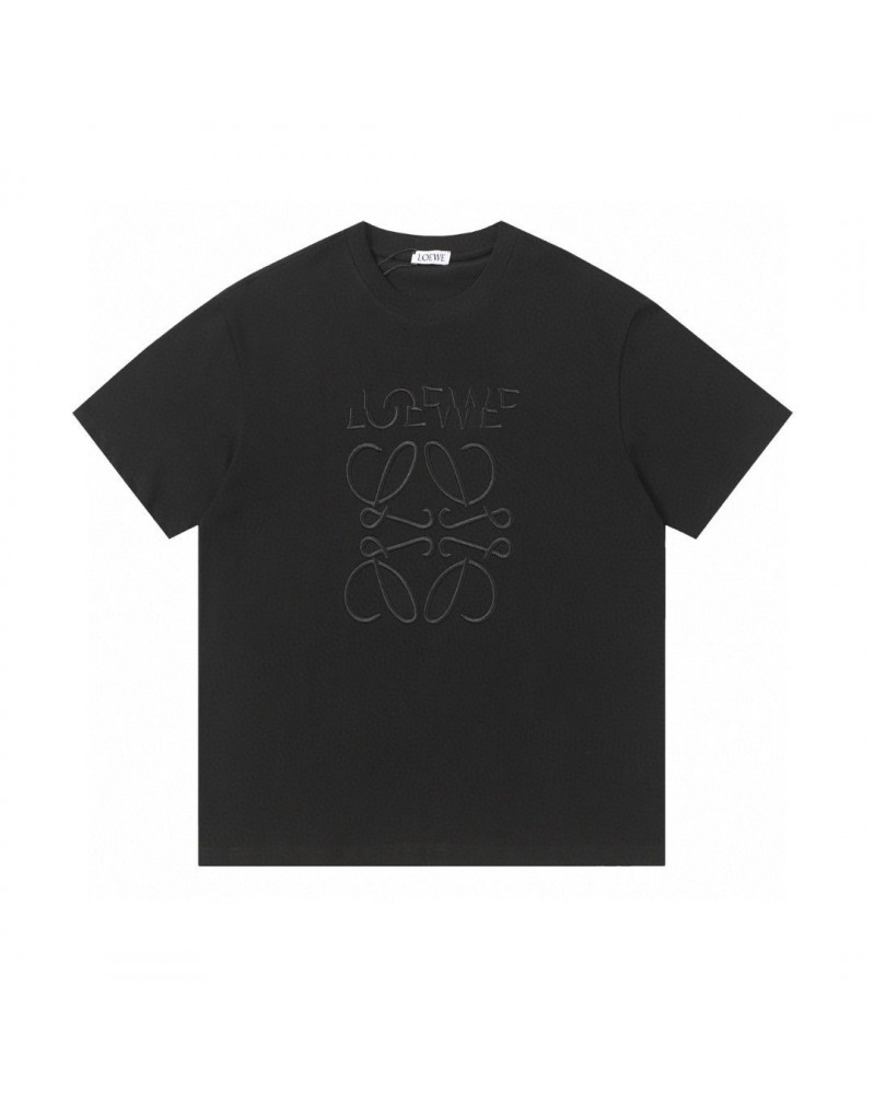 ロエベ tシャツ半袖精緻刺繍ペアお揃い短袖コットン製カジュアルおしゃれ