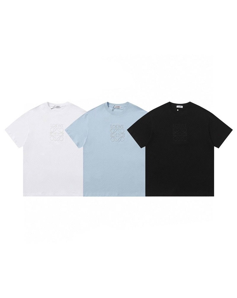 ロエベ  tシャツ半袖コットン製ティシャツトップスメンズレディース向けおしゃれ簡約風